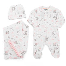 SET CORREDINO PRIMA NASCITA 3 PEZZI IN CALDO COTONE 