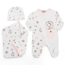 SET CORREDINO PRIMA NASCITA 3 PEZZI IN CALDO COTONE 