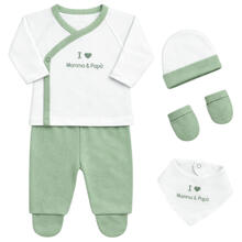 SET CORREDINO PRIMA NASCITA 4 PEZZI IN CALDO COTONE 