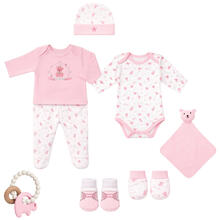 SET CORREDINO PRIMA NASCITA 7 PEZZI IN CALDO COTONE 