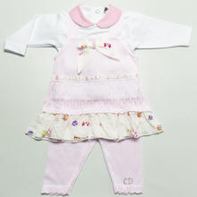 VESTINA + LEGGINS IN FILO 3PZ DI COTONE 100% 