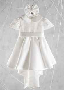 VESTINA BATTESIMALE INVERNALE CON PELLICCIOTTO E FASCETTA 