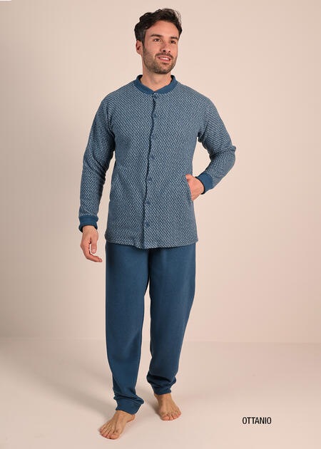 pigiama-uomo-punto-milano-aperto-con-bottoni