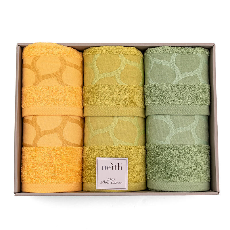 ASCIUGAMANI 3+3 IN SCATOLA SPUGNA 450 GRAMMI MQ BuyBuy24 Abbilgiamento e Biancheria