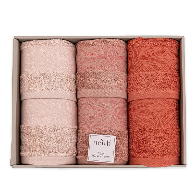 ASCIUGAMANI 3+3 IN SCATOLA SPUGNA 450 GRAMMI MQ BuyBuy24 Abbilgiamento e Biancheria