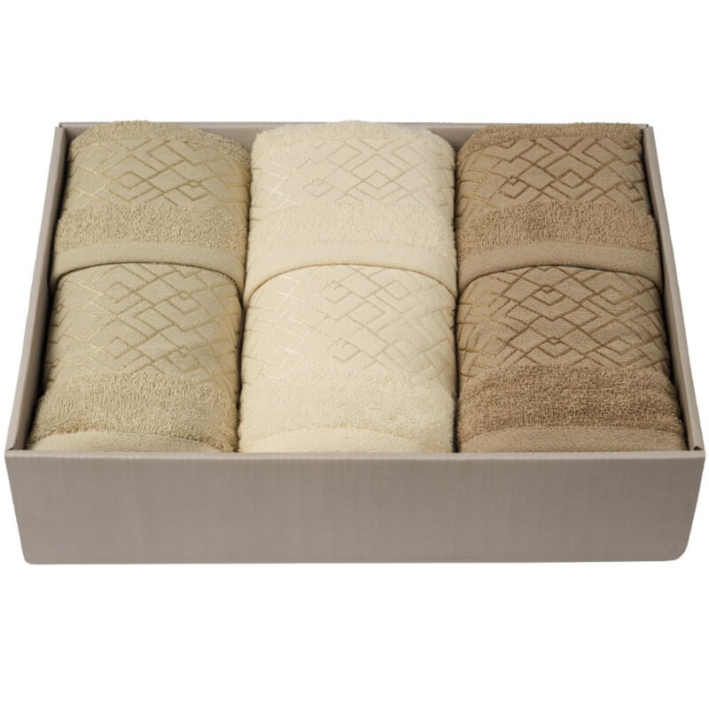 ASCIUGAMANI 3+3 IN SCATOLA SPUGNA 450 GRAMMI MQ BuyBuy24 Abbilgiamento e Biancheria