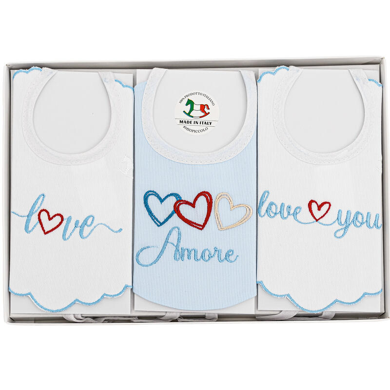 CONFEZIONE 3 PEZZI BAVETTA RICAMATA BuyBuy24 Abbilgiamento e Biancheria