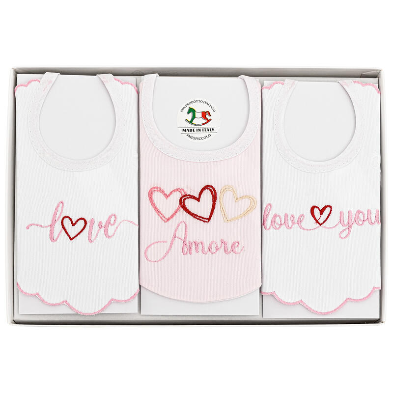 CONFEZIONE 3 PEZZI BAVETTA RICAMATA BuyBuy24 Abbilgiamento e Biancheria