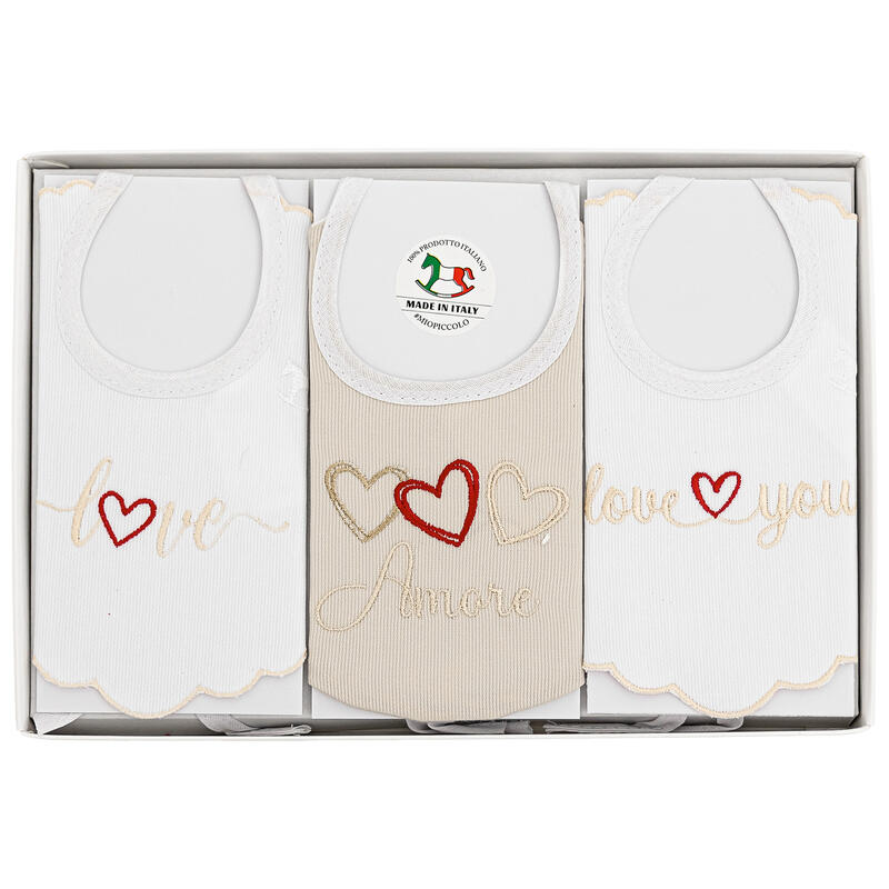 CONFEZIONE 3 PEZZI BAVETTA RICAMATA BuyBuy24 Abbilgiamento e Biancheria