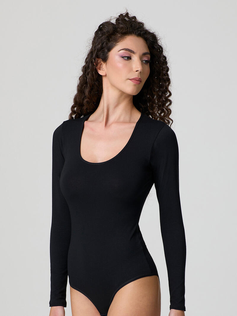 BODY DONNA GIROCOLLO COTONE ELASTICIZZATO BuyBuy24 Abbilgiamento e Biancheria