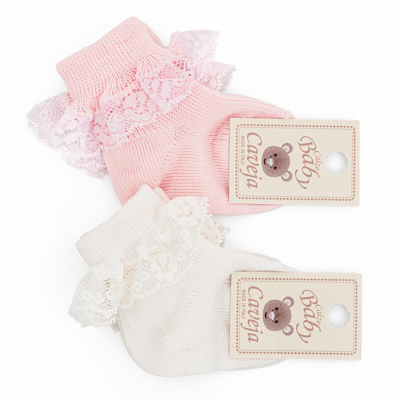 CALZINO NEONATA CALDO COTONE CON PIZZO IN CONF DA 6 BuyBuy24 Abbilgiamento e Biancheria