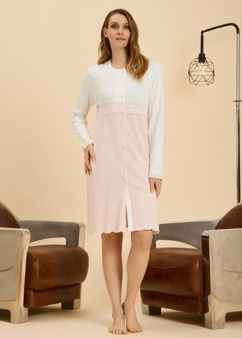 CAMICIA DA NOTTE DONNA INTERLOCK APERTA BuyBuy24 Abbilgiamento e Biancheria