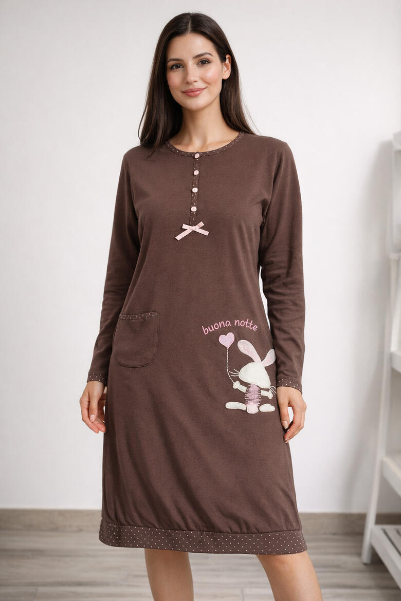 CAMICIA DA NOTTE DONNA MANICA INTERLOCK BuyBuy24 Abbilgiamento e Biancheria