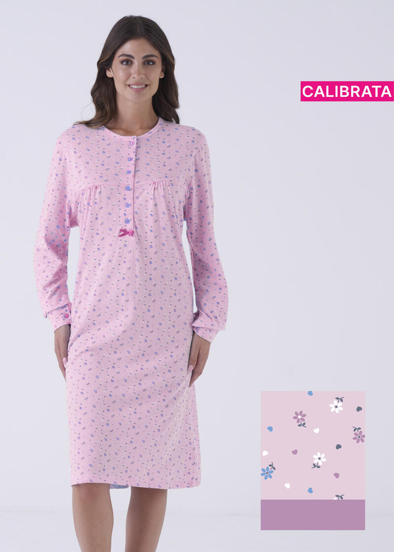 CAMICIA DA NOTTE DONNA MANICA LUNGA APERTA CALIBRATA BuyBuy24 Abbilgiamento e Biancheria