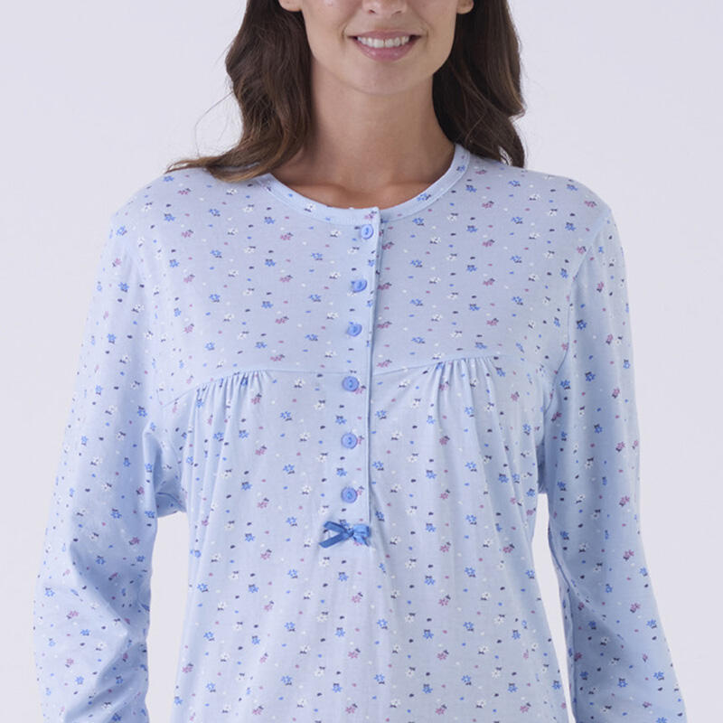 CAMICIA DA NOTTE DONNA MANICA LUNGA APERTA CALIBRATA BuyBuy24 Abbilgiamento e Biancheria