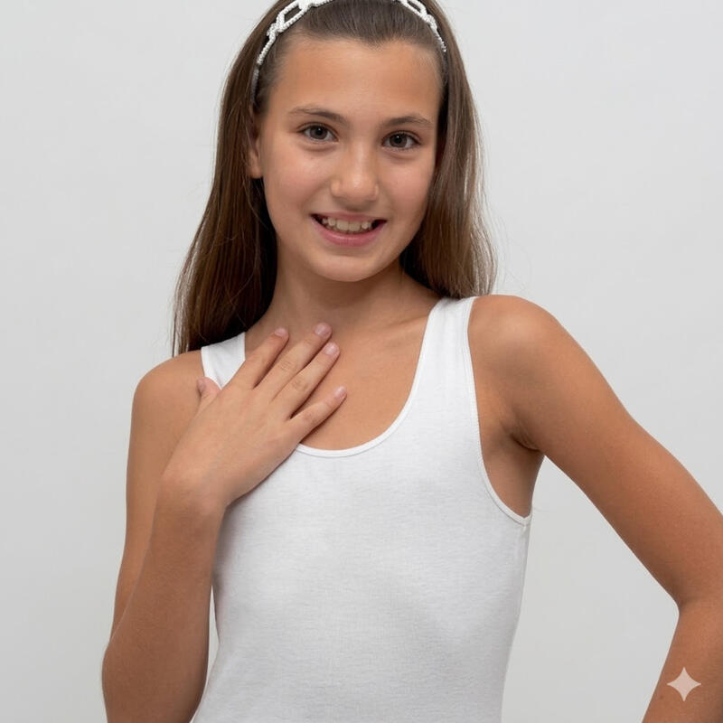 CAMICIOLA BIMBA SPALLA LARGA CON BORDINO BuyBuy24 Abbilgiamento e Biancheria