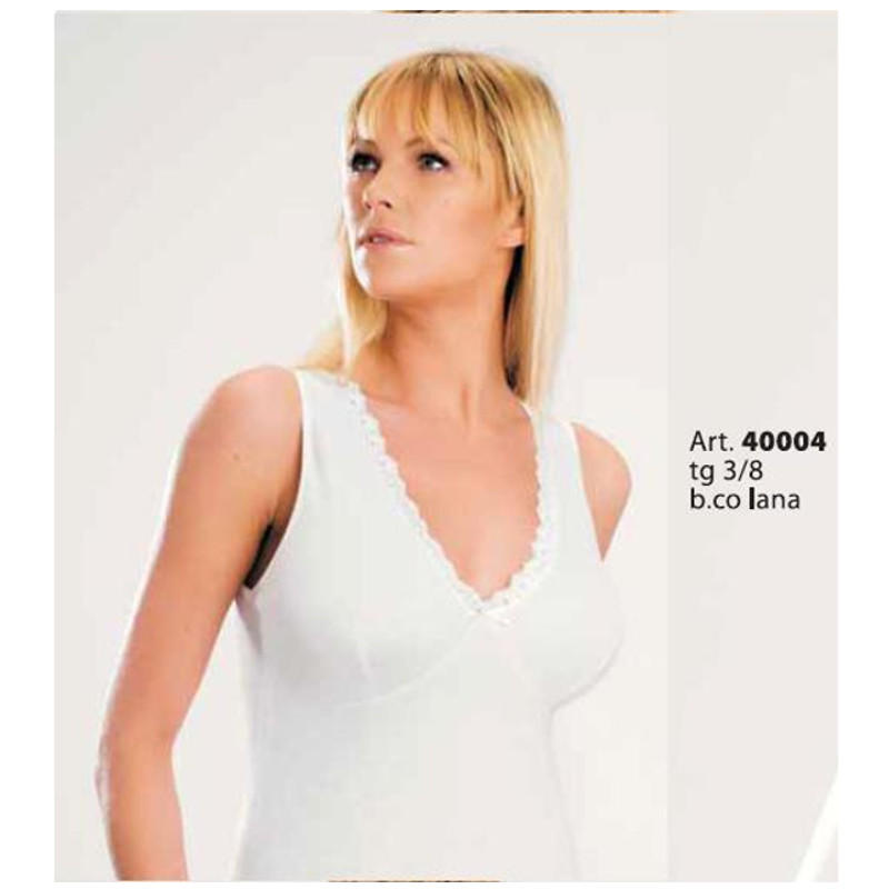 CAMICIOLA DONNA SPALLA LARGA LANA E COTONE FORMA SENO BuyBuy24 Abbilgiamento e Biancheria