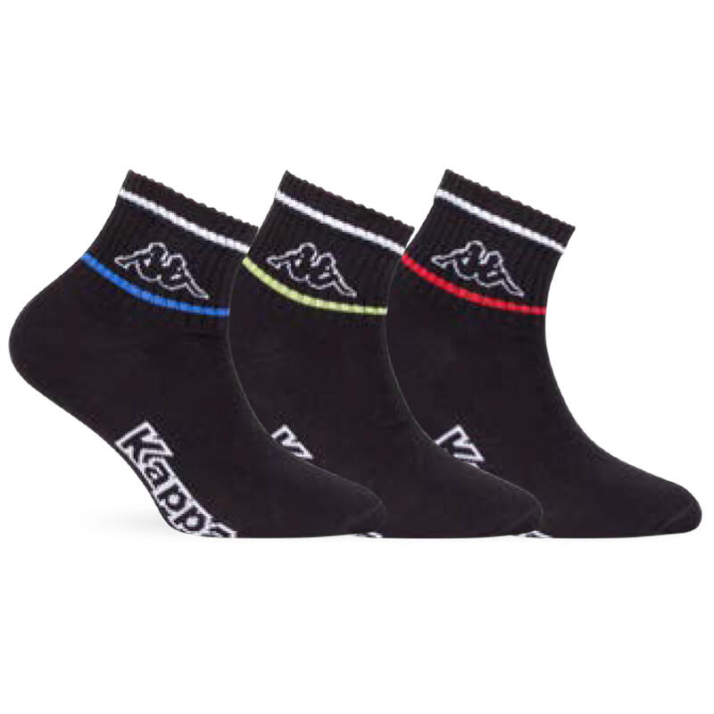 CONFEZIONE 3PZ CALZINO CORTO QUARTER BIMBO CON LOGO KAPPA BuyBuy24 Abbilgiamento e Biancheria