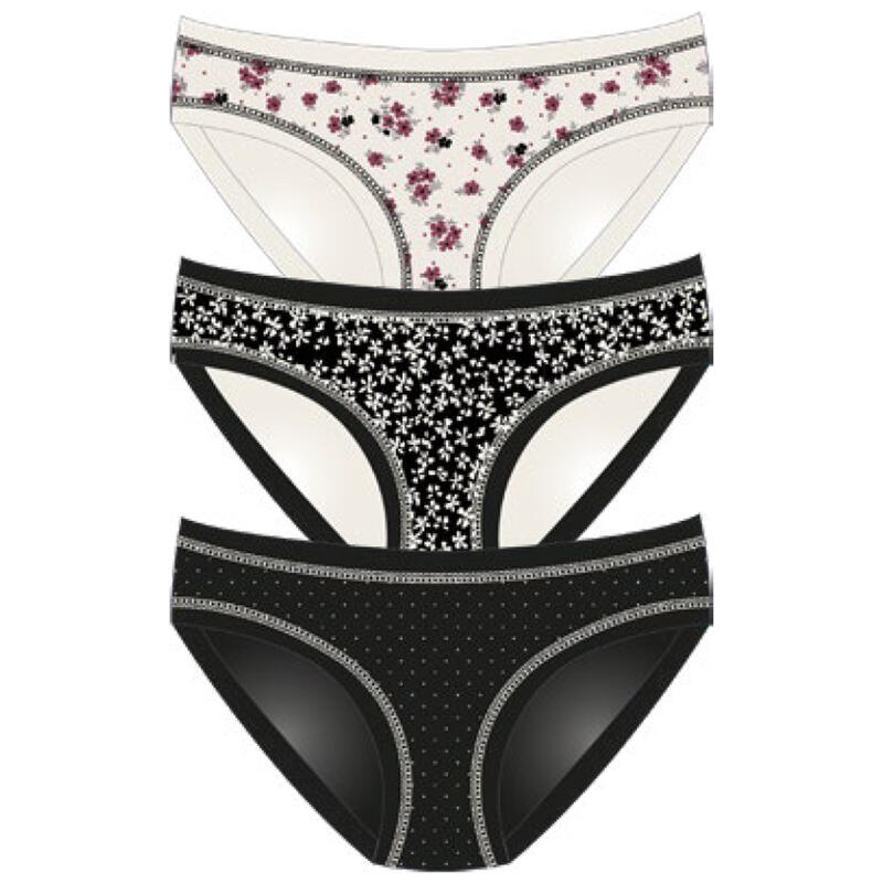 CONFEZIONE SLIP 3 PEZZI FANTASIA CON BORDINO BuyBuy24 Abbilgiamento e Biancheria