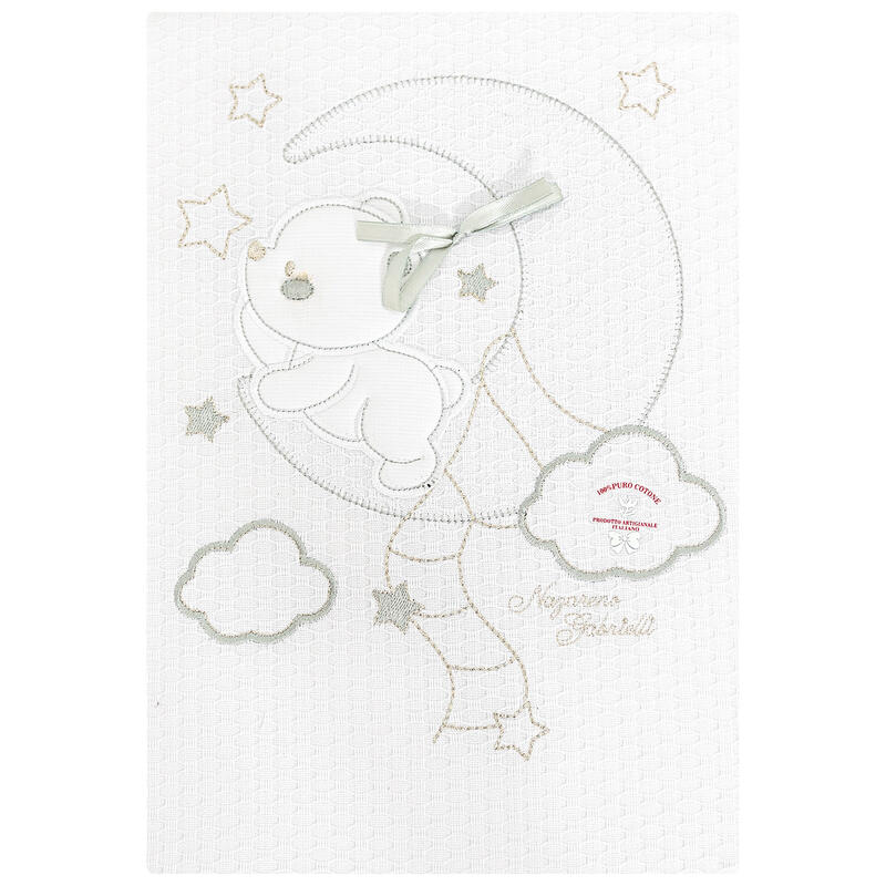 COPERTINA CULLA PIQUET RICAMATA CM 75X95 BuyBuy24 Abbilgiamento e Biancheria