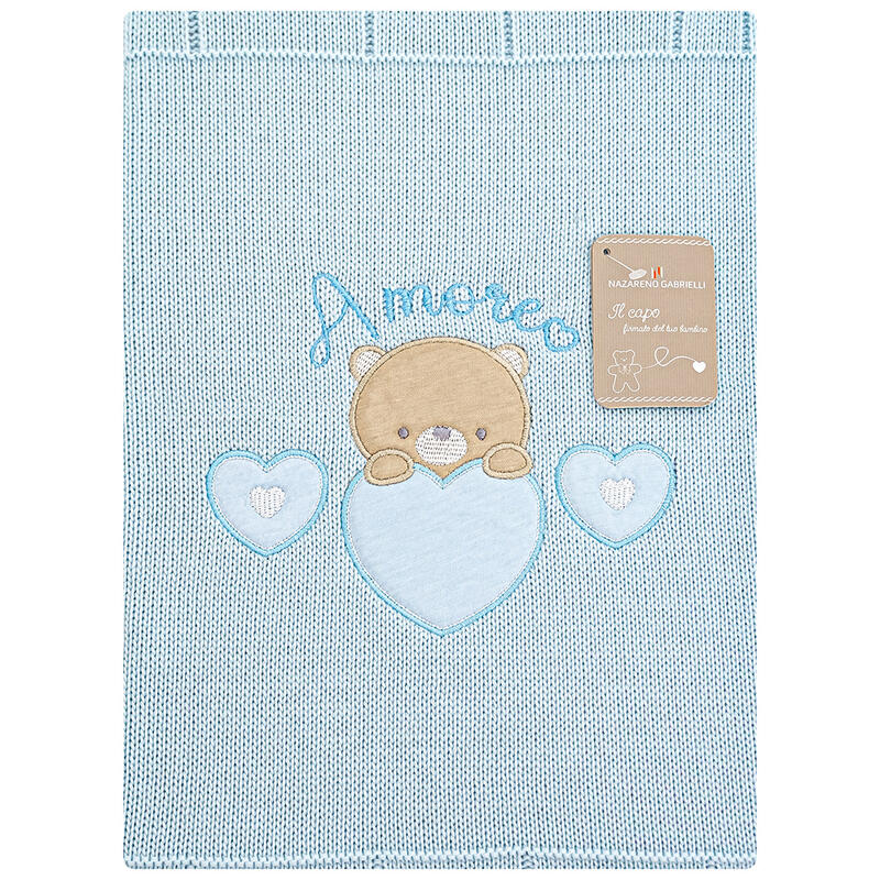 COPERTINA CULLA RICAMATA SMACCHINATA IN LANA CM 75X95 BuyBuy24 Abbilgiamento e Biancheria