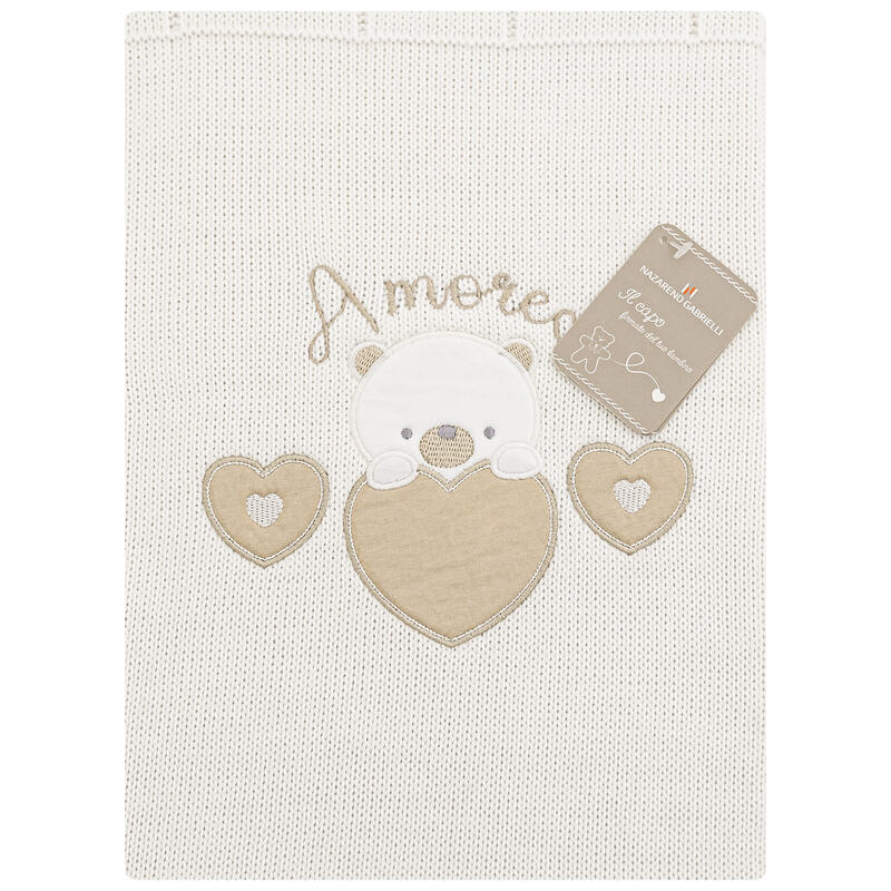 COPERTINA CULLA RICAMATA SMACCHINATA IN LANA CM 75X95 BuyBuy24 Abbilgiamento e Biancheria