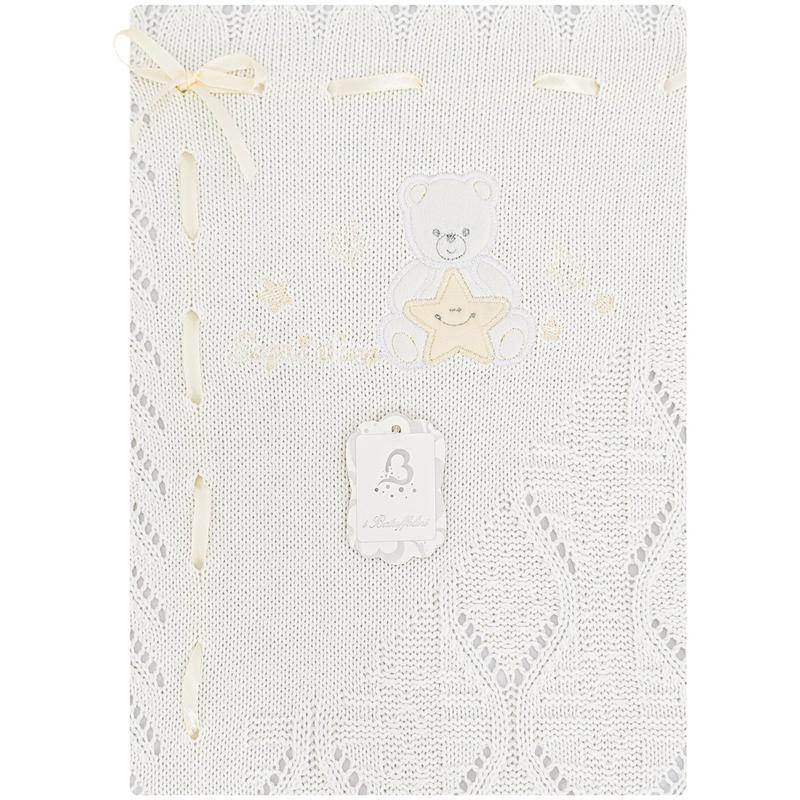 COPERTINA NEONATO CULLA IN COTONE SMACCHINATA RICAMATA BuyBuy24 Abbilgiamento e Biancheria