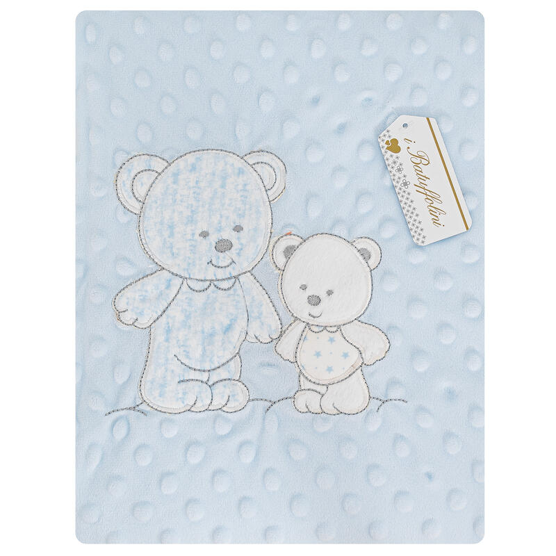 COPERTINA NEONATO IN CORAL RICAMATA MISURA 75 X 90 CM BuyBuy24 Abbilgiamento e Biancheria