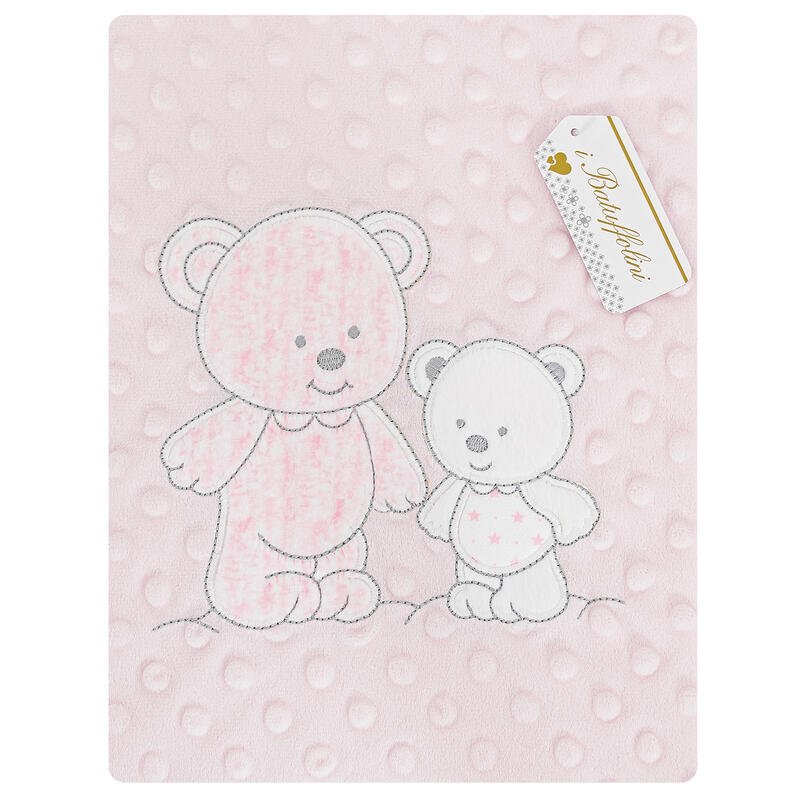 COPERTINA NEONATO IN CORAL RICAMATA MISURA 75 X 90 CM BuyBuy24 Abbilgiamento e Biancheria