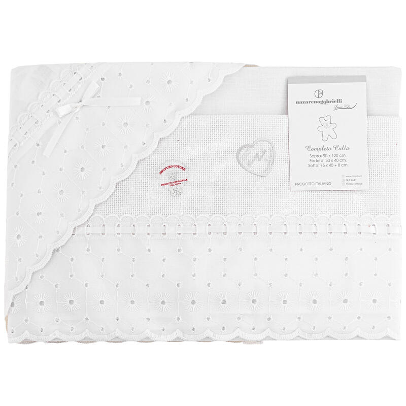 COPPIA COTONE TELA AIDA 3 PZ SOPRA+SOTTO+FEDERA BuyBuy24 Abbilgiamento e Biancheria