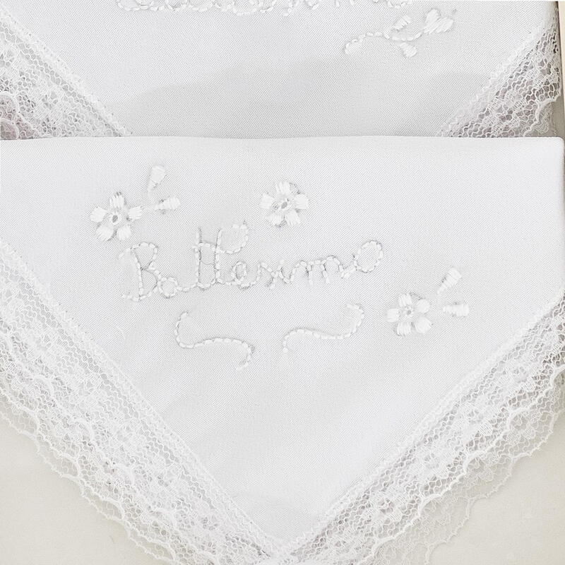 FAZZOLETTI COTONE BATTESIMO TRIS CON RICAMI ASSORTITI BuyBuy24 Abbilgiamento e Biancheria