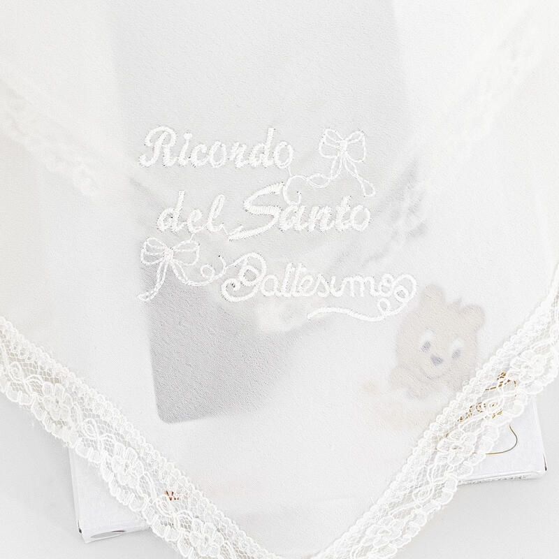 FAZZOLETTO BATTESIMO IN SETA CON MERLETTO BuyBuy24 Abbilgiamento e Biancheria