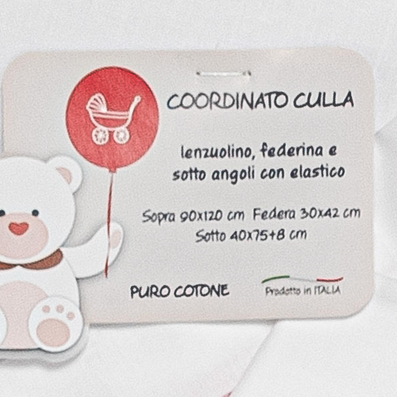 LENZUOLINO CULLA 3 PZ 90X120 CM BuyBuy24 Abbilgiamento e Biancheria