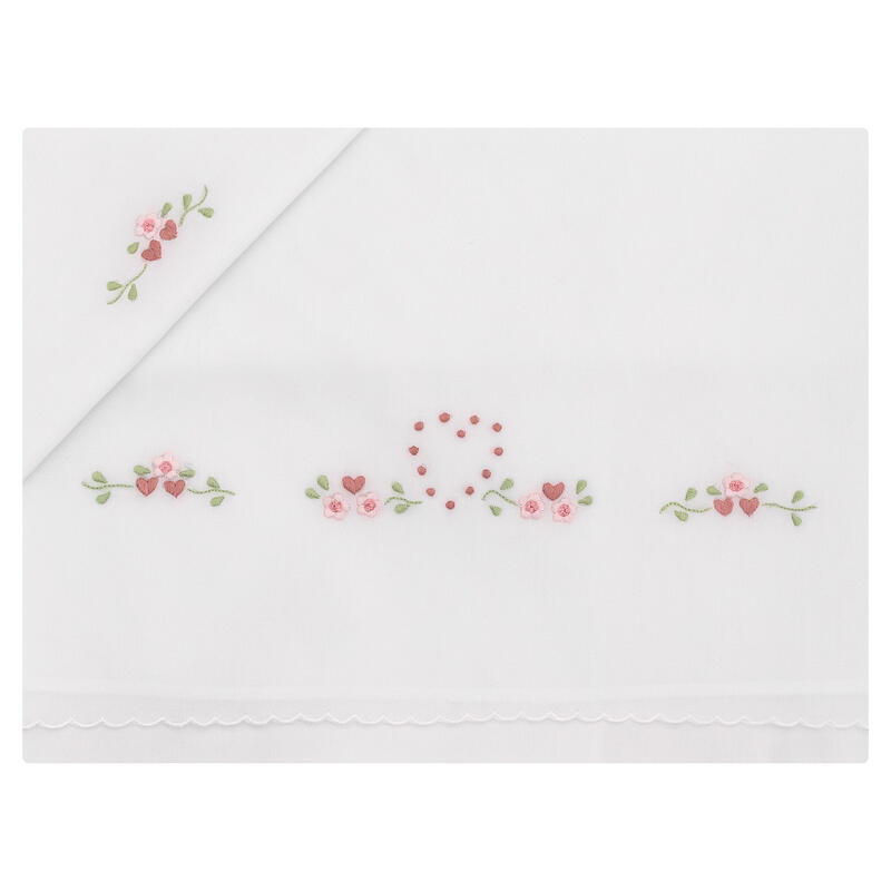 LENZUOLINO CULLA RICAMO A MANO PURO COTONE BuyBuy24 Abbilgiamento e Biancheria