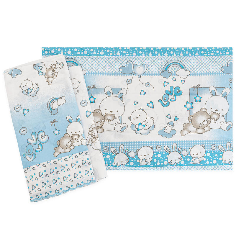 LENZUOLINO LETTINO 3 PZ COTONE STAMPATO BuyBuy24 Abbilgiamento e Biancheria