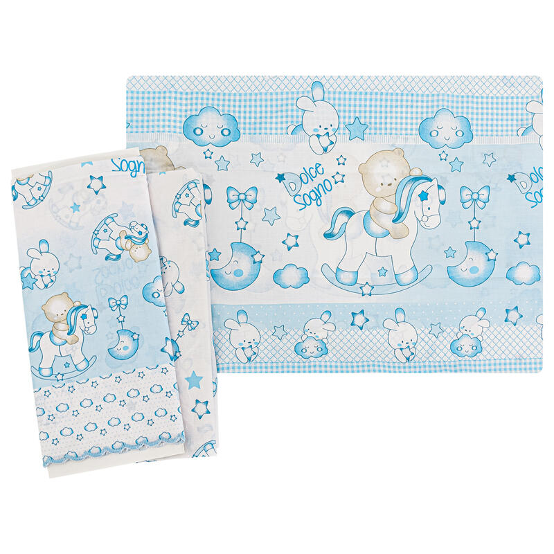 LENZUOLINO LETTINO 3 PZ COTONE STAMPATO BuyBuy24 Abbilgiamento e Biancheria