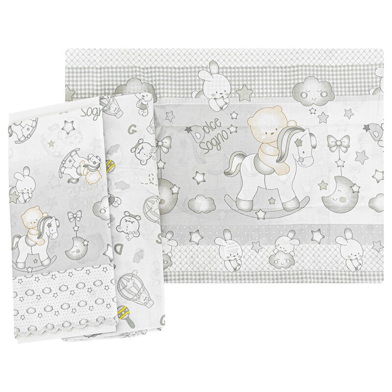 LENZUOLINO LETTINO 3 PZ COTONE STAMPATO BuyBuy24 Abbilgiamento e Biancheria