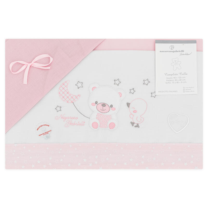 LENZUOLO 3 PZ CULLA RICAMATO BuyBuy24 Abbilgiamento e Biancheria