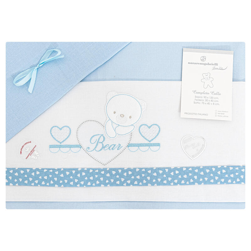 LENZUOLO 3 PZ CULLA RICAMATO BuyBuy24 Abbilgiamento e Biancheria