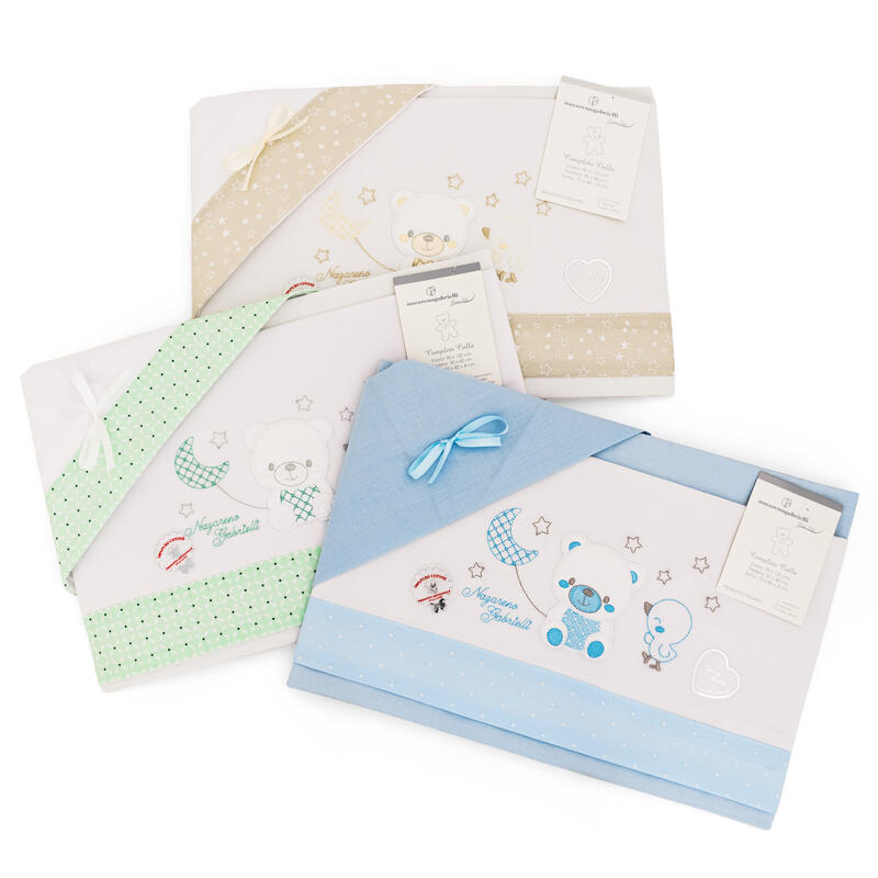 LENZUOLO 3 PZ CULLA RICAMATO BuyBuy24 Abbilgiamento e Biancheria