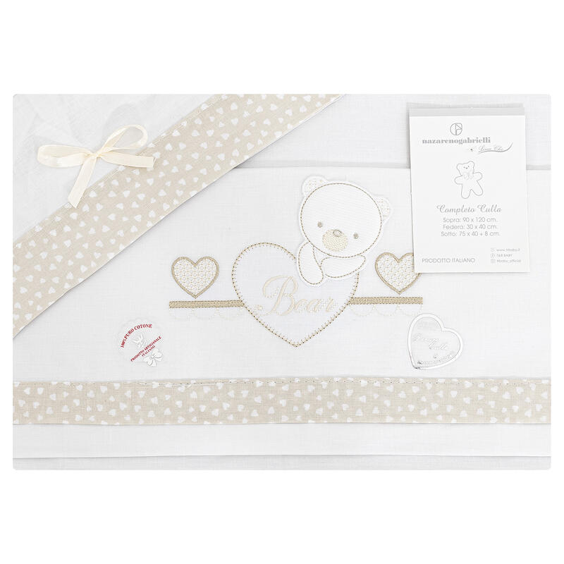 LENZUOLO 3 PZ CULLA RICAMATO BuyBuy24 Abbilgiamento e Biancheria