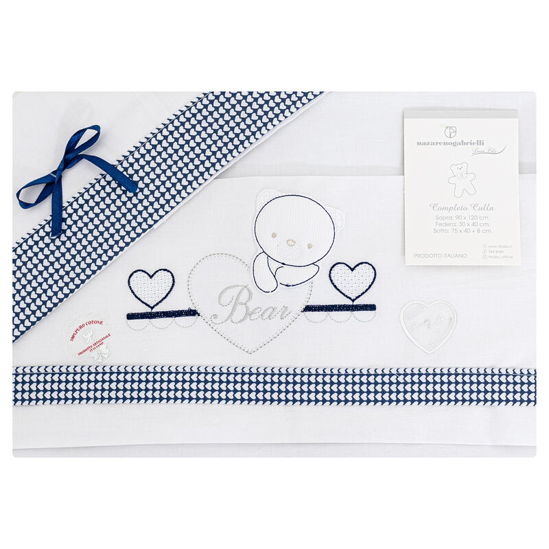 LENZUOLO 3 PZ CULLA RICAMATO BuyBuy24 Abbilgiamento e Biancheria