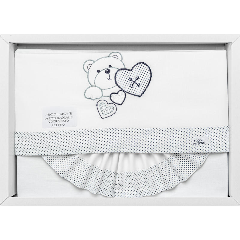 LENZUOLO 3 PZ LETTINO 120X180 RICAMATO COTONE BuyBuy24 Abbilgiamento e Biancheria