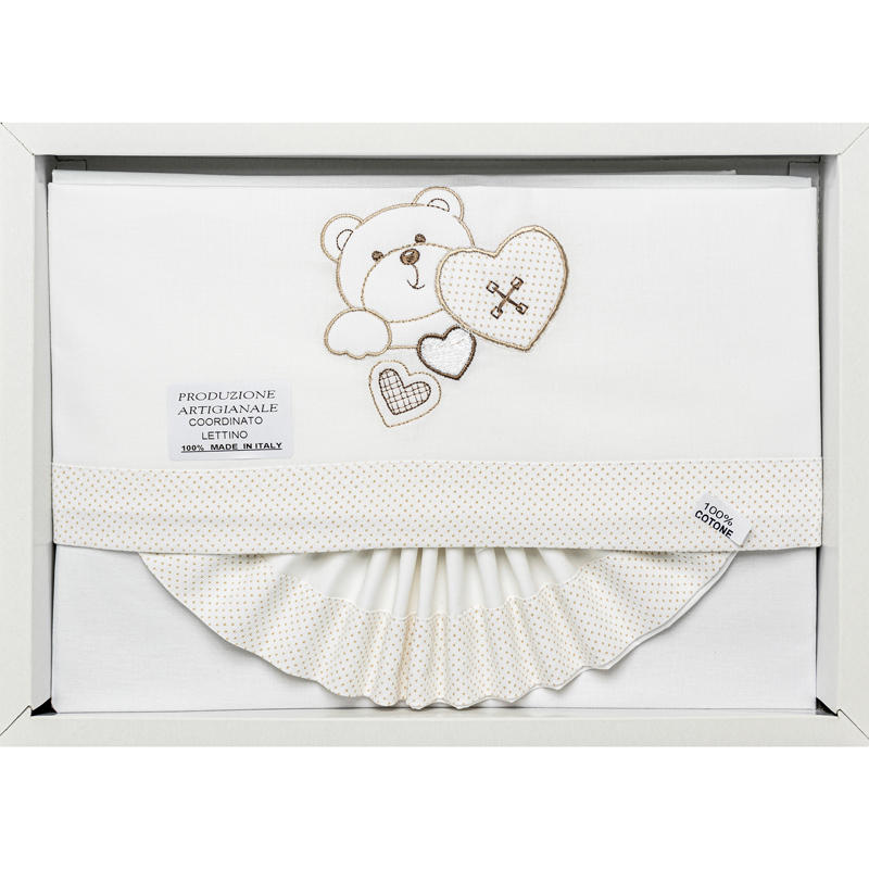 LENZUOLO 3 PZ LETTINO 120X180 RICAMATO COTONE BuyBuy24 Abbilgiamento e Biancheria