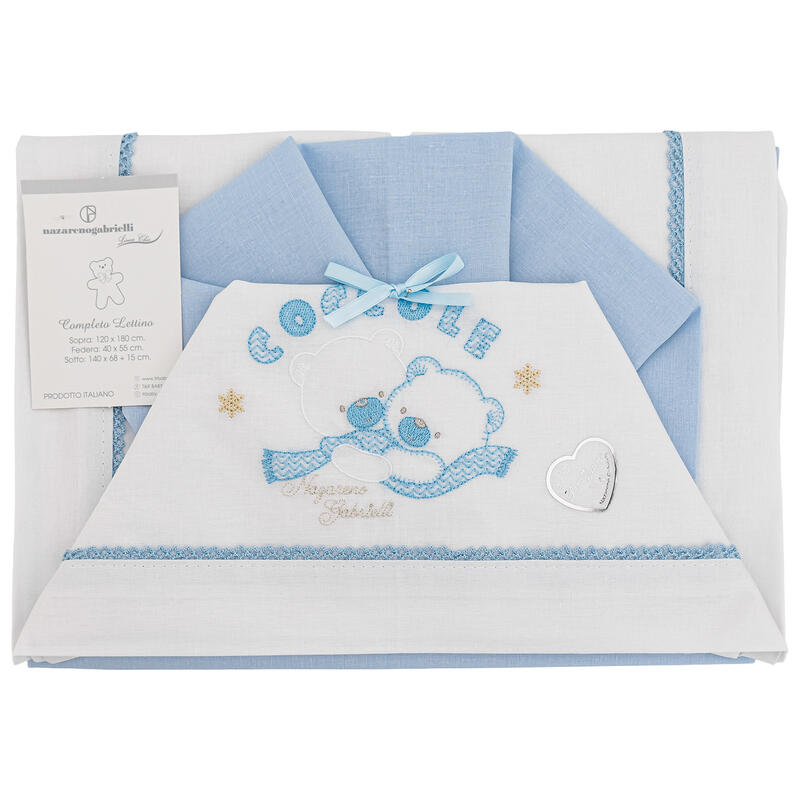 LENZUOLO 3 PZ LETTINO RICAMATO BuyBuy24 Abbilgiamento e Biancheria