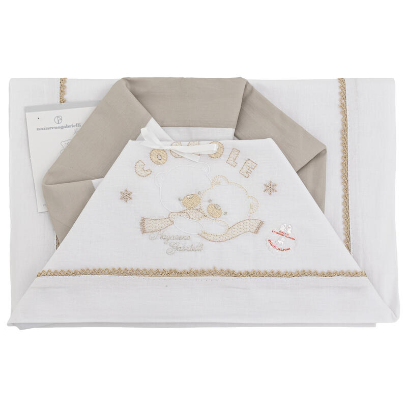 LENZUOLO 3 PZ LETTINO RICAMATO BuyBuy24 Abbilgiamento e Biancheria