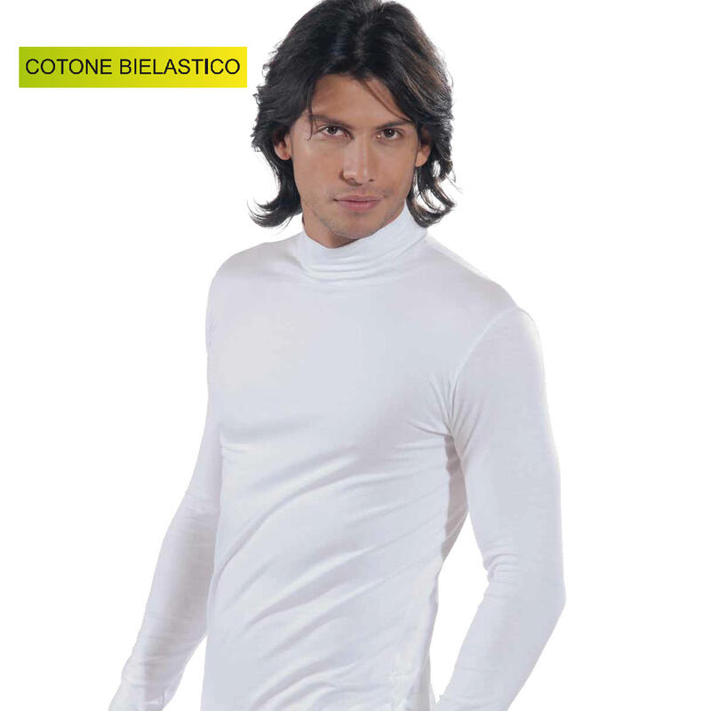 LUPETTO UOMO MANICA LUNGA ELASTICIZZZATO BIANCO BuyBuy24 Abbilgiamento e Biancheria