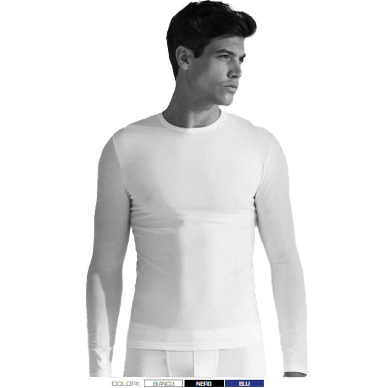 MAGLIA UOMO ELASTICIZZATA GIROCOLLO MANICA LUNGA BuyBuy24 Abbilgiamento e Biancheria