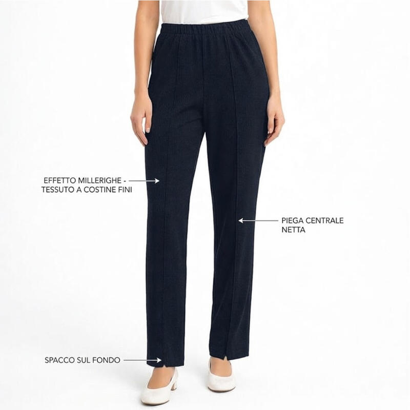 PANTALONE DONNA OTTOMANO MILLERIGHE LEGGERO PRIMAVERILE BuyBuy24 Abbilgiamento e Biancheria