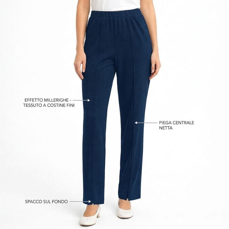 PANTALONE DONNA OTTOMANO MILLERIGHE LEGGERO PRIMAVERILE BuyBuy24 Abbilgiamento e Biancheria